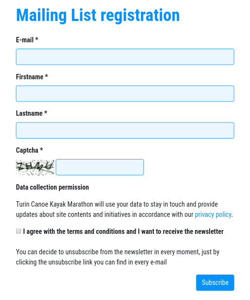 Subscription form